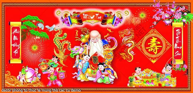 decor phong to chuc le mung tho cac cu